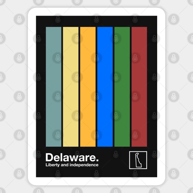 Delaware State Flag  // Original Minimalist Artwork Poster Design Sticker by DankFutura